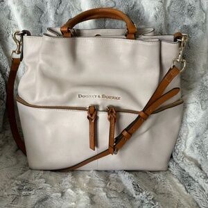 Dooney Bourke white Smooth European Leather City Dawson Satchel Handbag